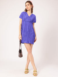 DressBerry Parisian Chic Crinkled Cut-Out A-Line Mini Dress