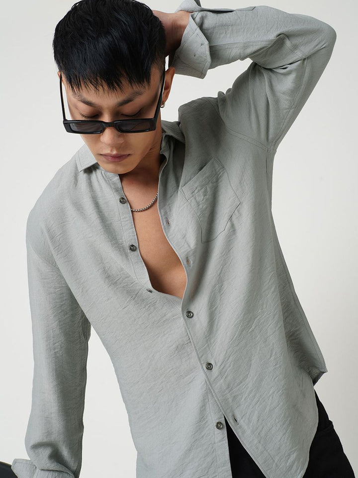 VASTRADO Men Classic Spread Collar Solid Slim Fit Casual Shirt
