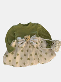 YK Polka Dot Print Peplum Dress