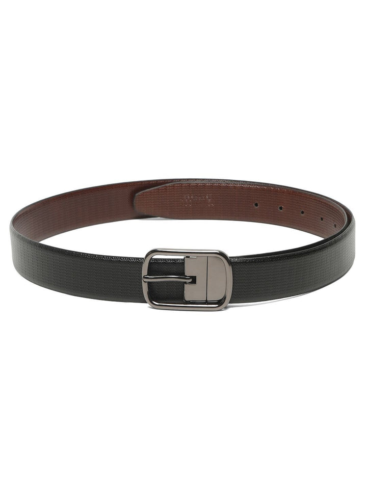 Teakwood Leathers Men Textured Leather Reversible Formal Belt