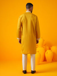 SOJANYA LUXE Floral Embroidered Mandarin Collar Straight Kurta With Trouser