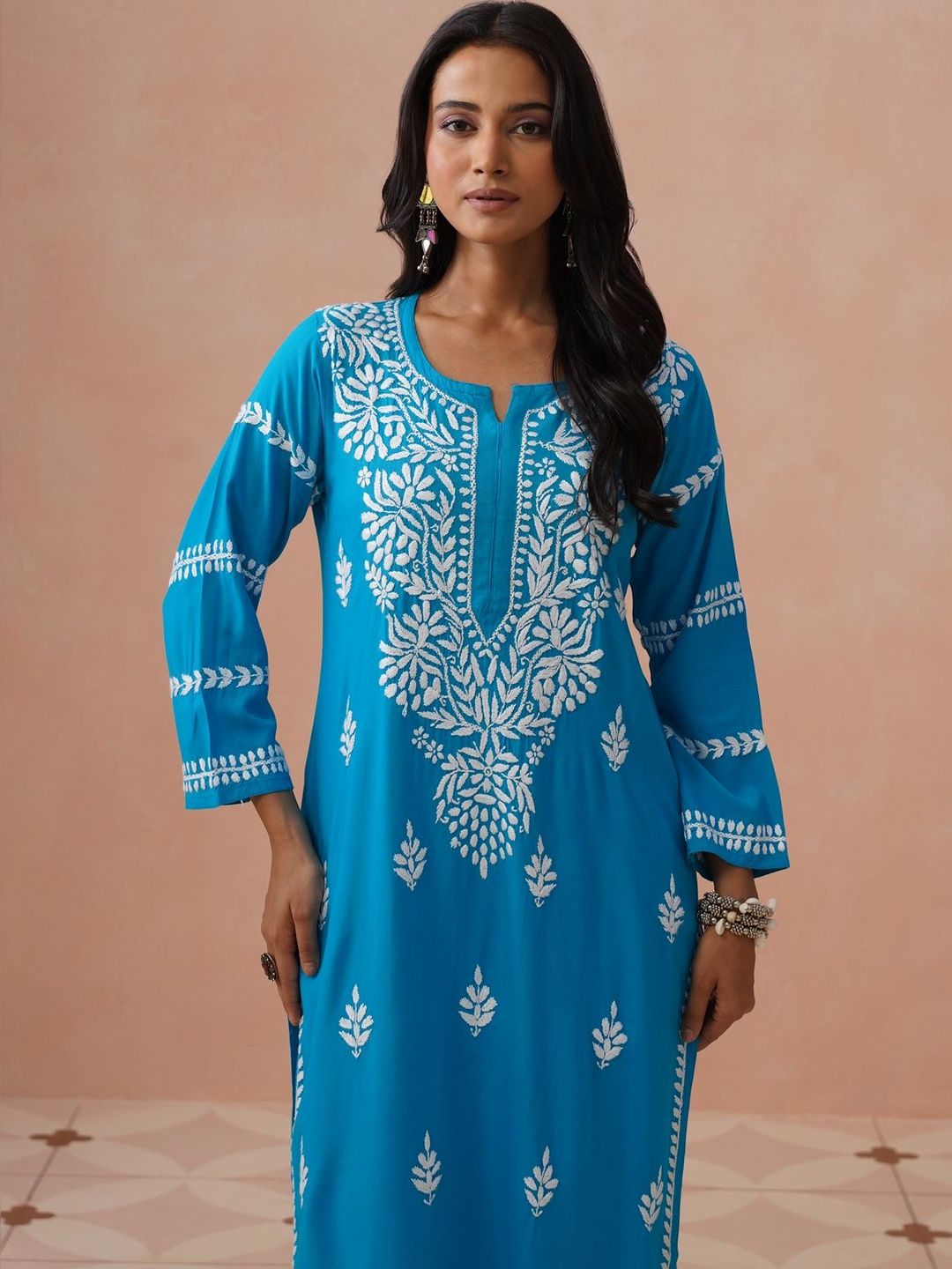 House of Chikankari Women Embroidered Chikankari Kurta