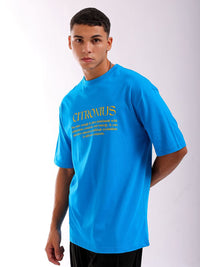 The Indian Garage Co Men Back Printed Boxy Oversized Pure Cotton Round Neck T-shirt
