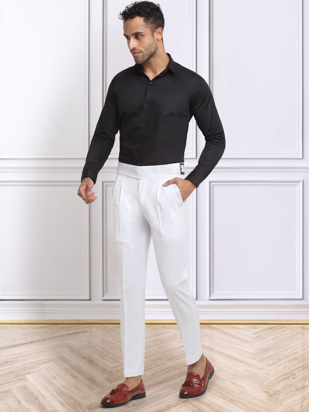 KLOTTHE Men Cotton Rich Solid Slim Fit Italian Gurkha Pants