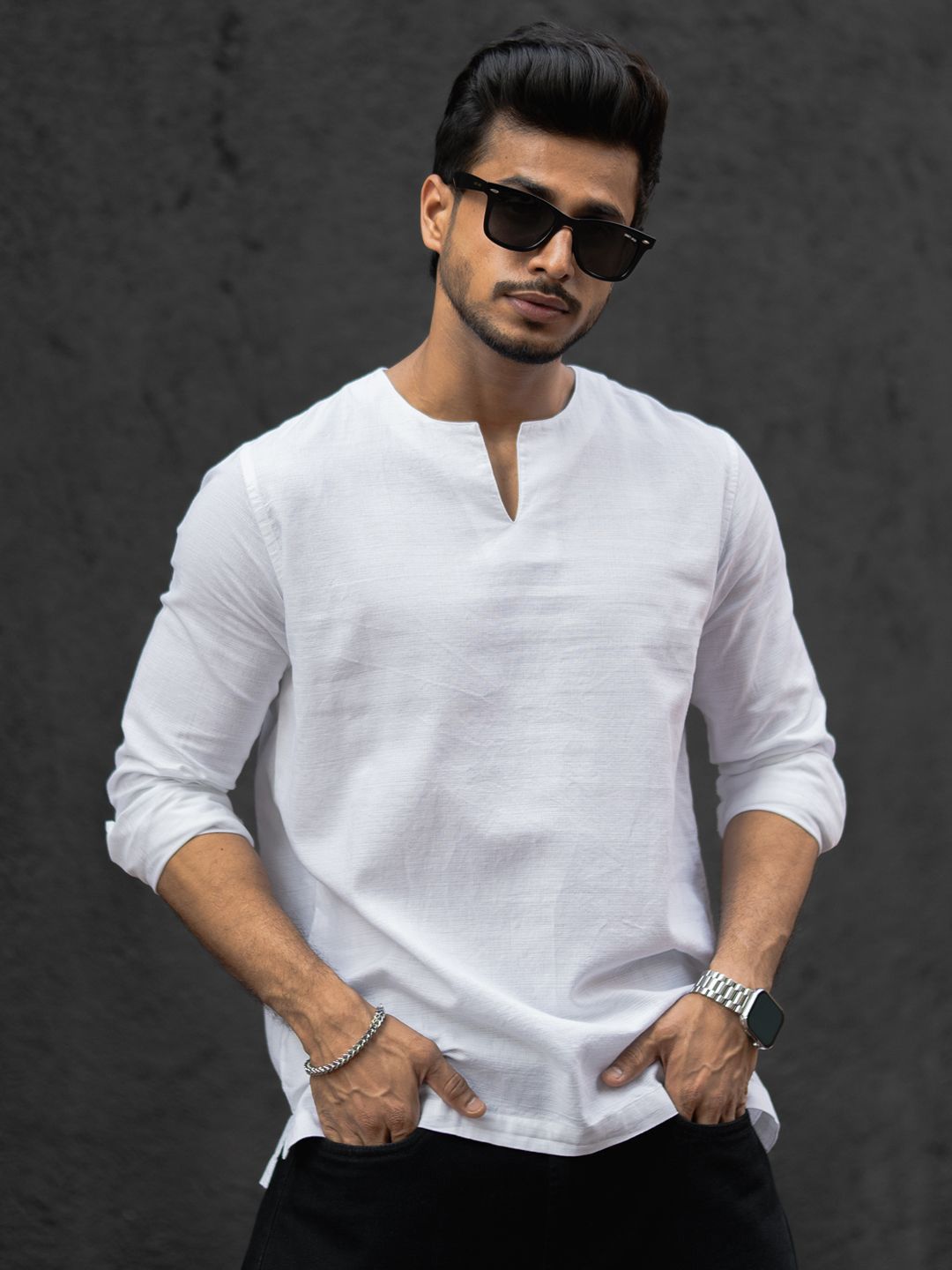 Powerlook Collarless Casual Shirt