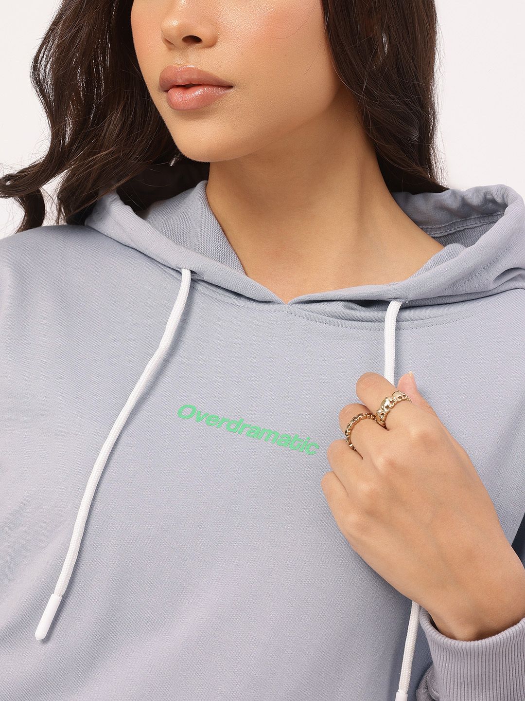 DressBerry Typography Print Hooded Sweatshirt