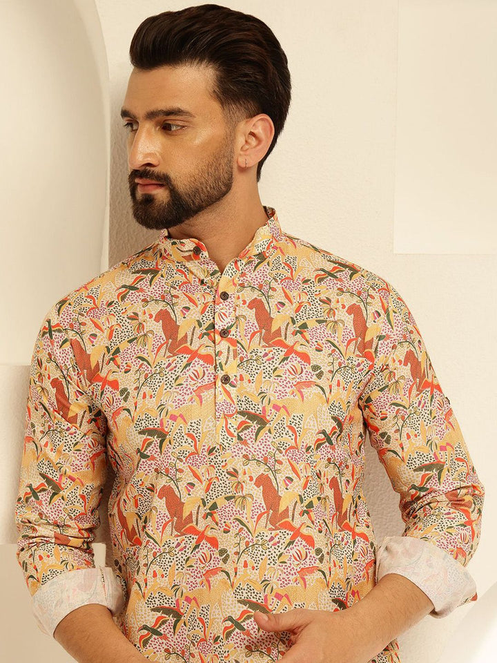 SOJANYA Quirky Printed Cotton Straight Kurta