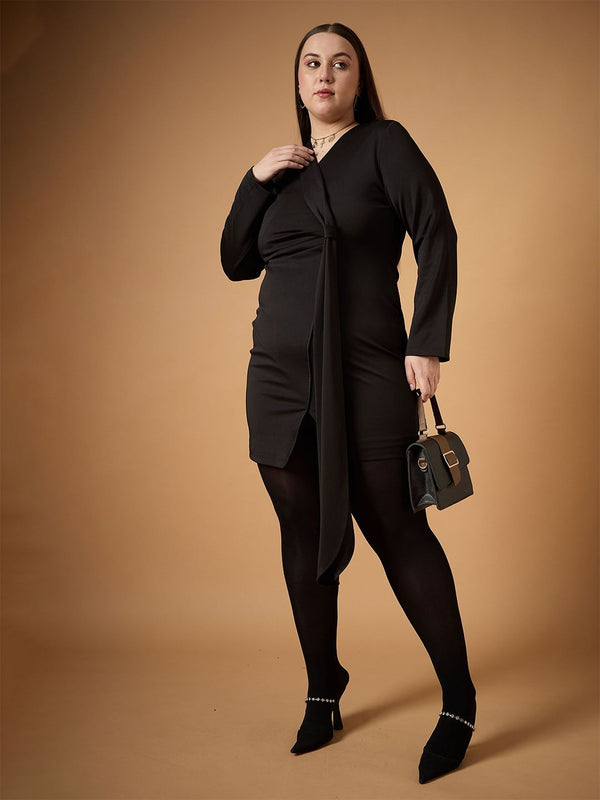 SASSAFRAS Curve Scuba Bodycon Dress