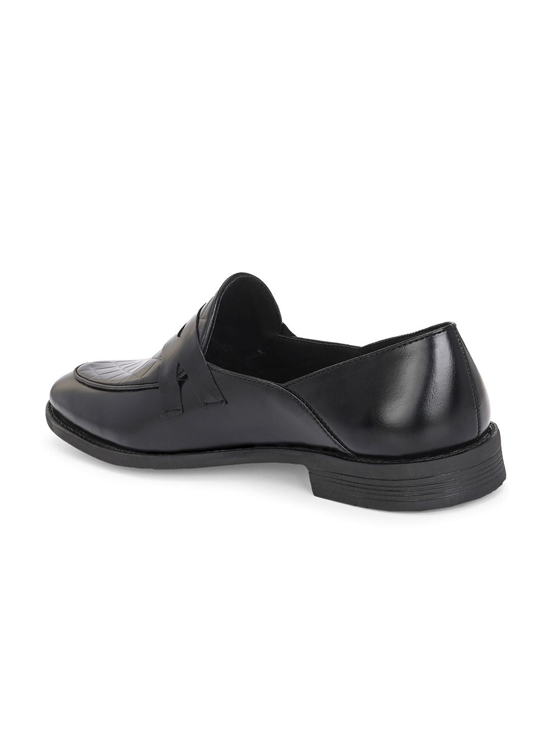 House of Pataudi Men Texture Slip On Formal Derby