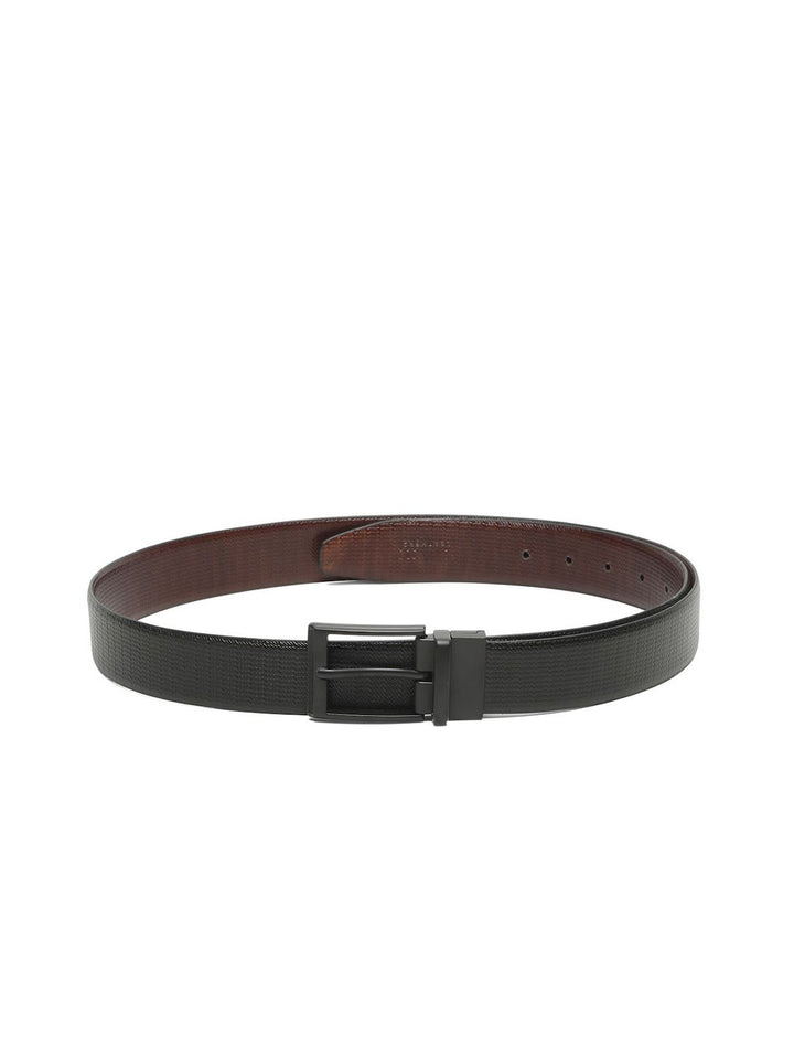 Teakwood Leathers Men Textured Leather Reversible Formal Belt