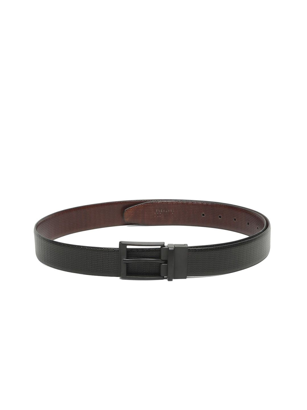 Teakwood Leathers Men Textured Leather Reversible Formal Belt