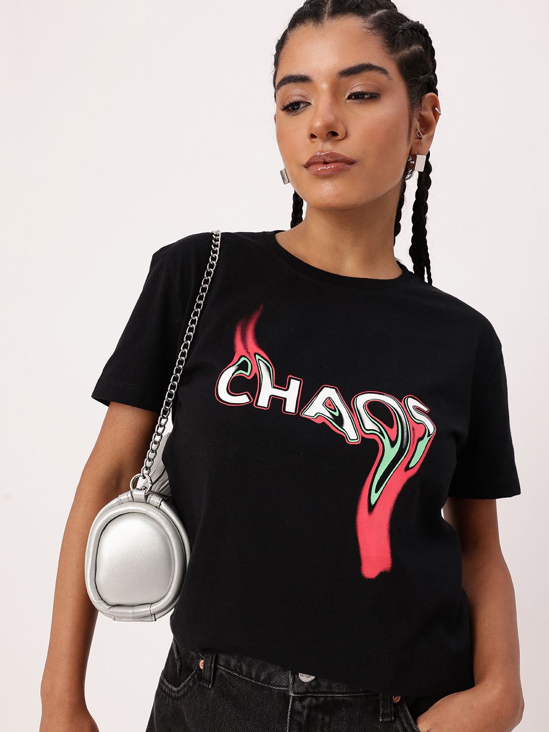 DressBerry Printed Relaxed Fit T-shirt