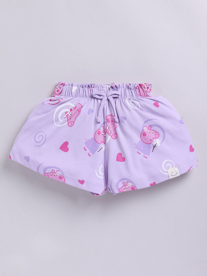 Happy Faces Girls Peppa Pig Printed Pure Cotton Shorts