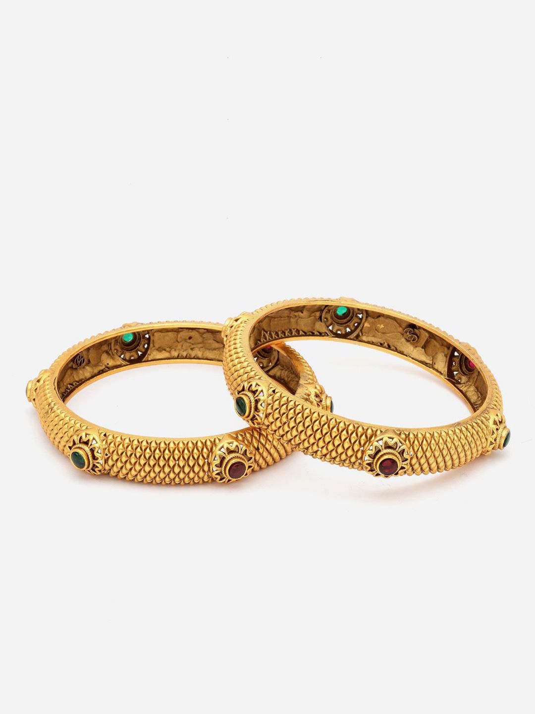 Set PANASH 2 gelang antik bertatah emas 24 CT bersalut emas