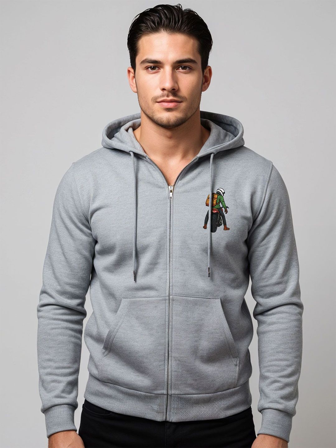 ADRO Men Printed Hooded Sweatshirt