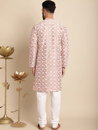 Anouk Floral Embroidered Band Collar Regular Kurta with Churidar