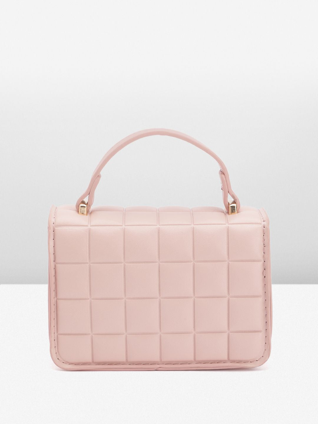 DressBerry Quilted Structured Satchel Bag