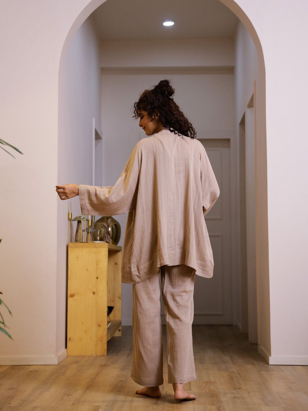 SANSKRUTIHOMES Women Pure Cotton Night suit with Robe