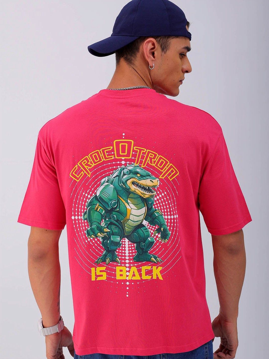 The Indian Garage Co Men Graphic Printed Round Neck Pure Cotton Relaxed Fit T-shirt