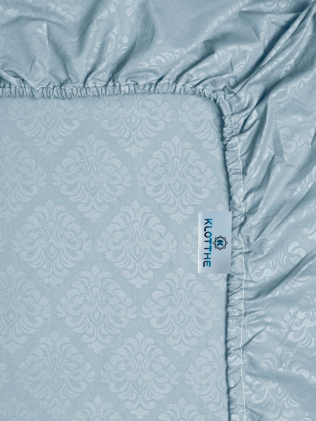 KLOTTHE Sky Blue Timbul Dilengkapi 300 TC Cadar King & 2 Sarung Bantal- 2.5 m x 2.25 m