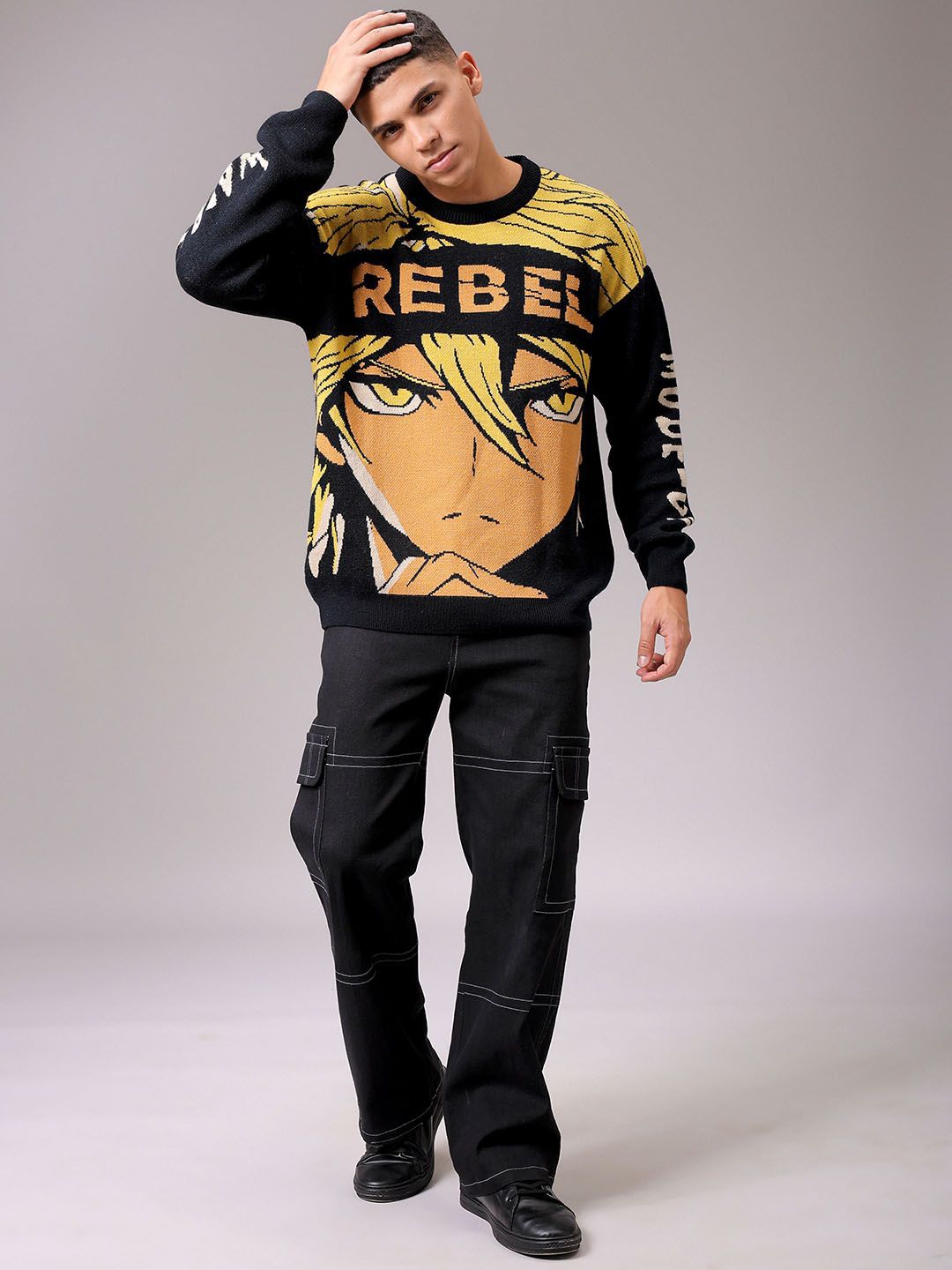 The Indian Garage Co Men Graphic Printed Winter Pullover