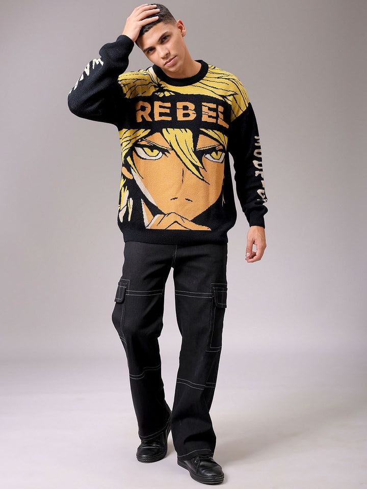 The Indian Garage Co Men Graphic Printed Winter Pullover