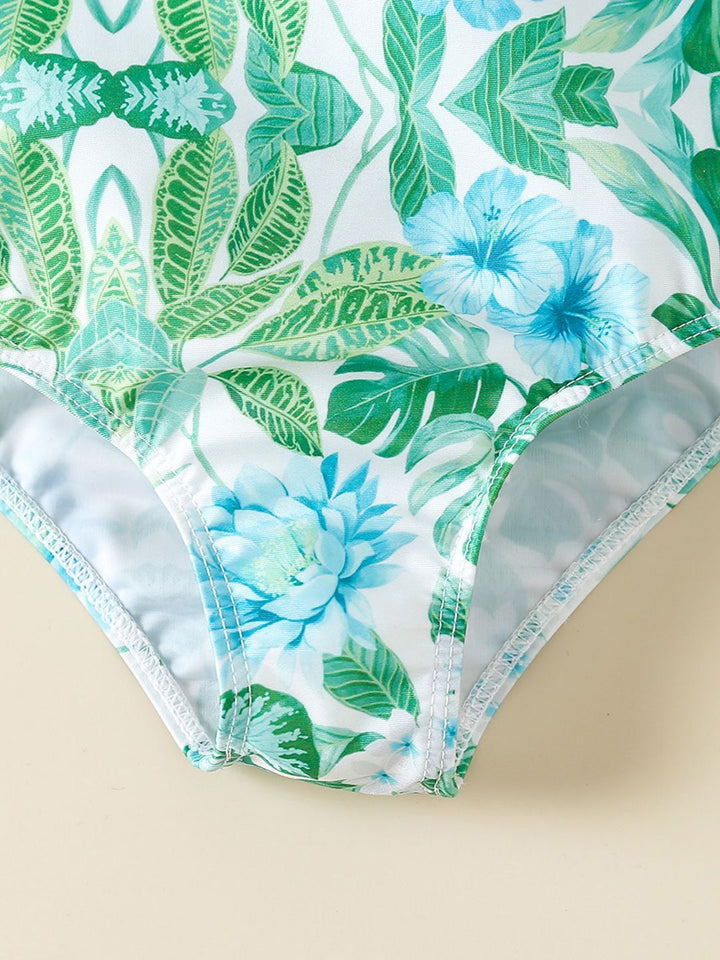 YK Girls Dicetak Bodysuit Pakaian Swim