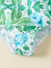 YK Girls Dicetak Bodysuit Pakaian Swim