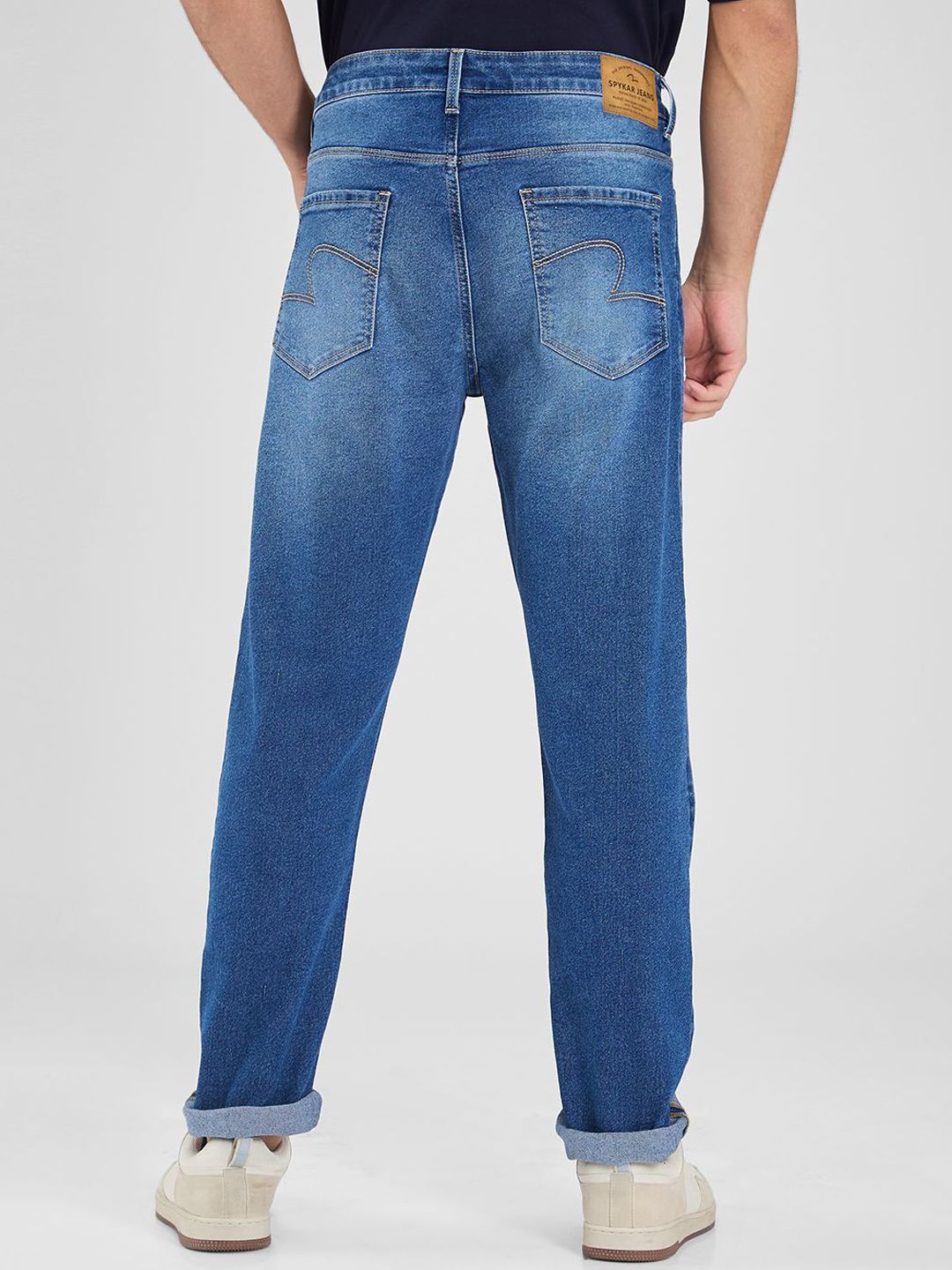 Lelaki Spykar Santai Fit Light Fade Jeans Regangan