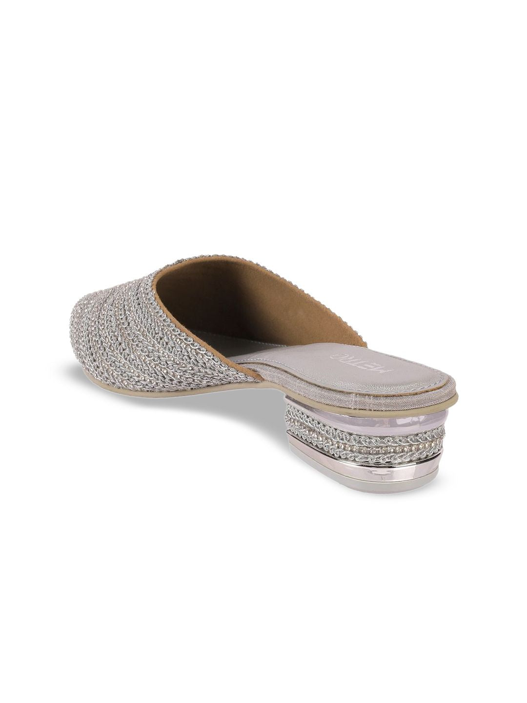 Metro Women Round Toe Block Mules Heels