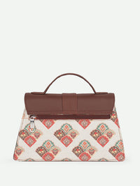 Zouk Kriti Sanon - Seashell Motif White Iconic Evening Structured Satchel