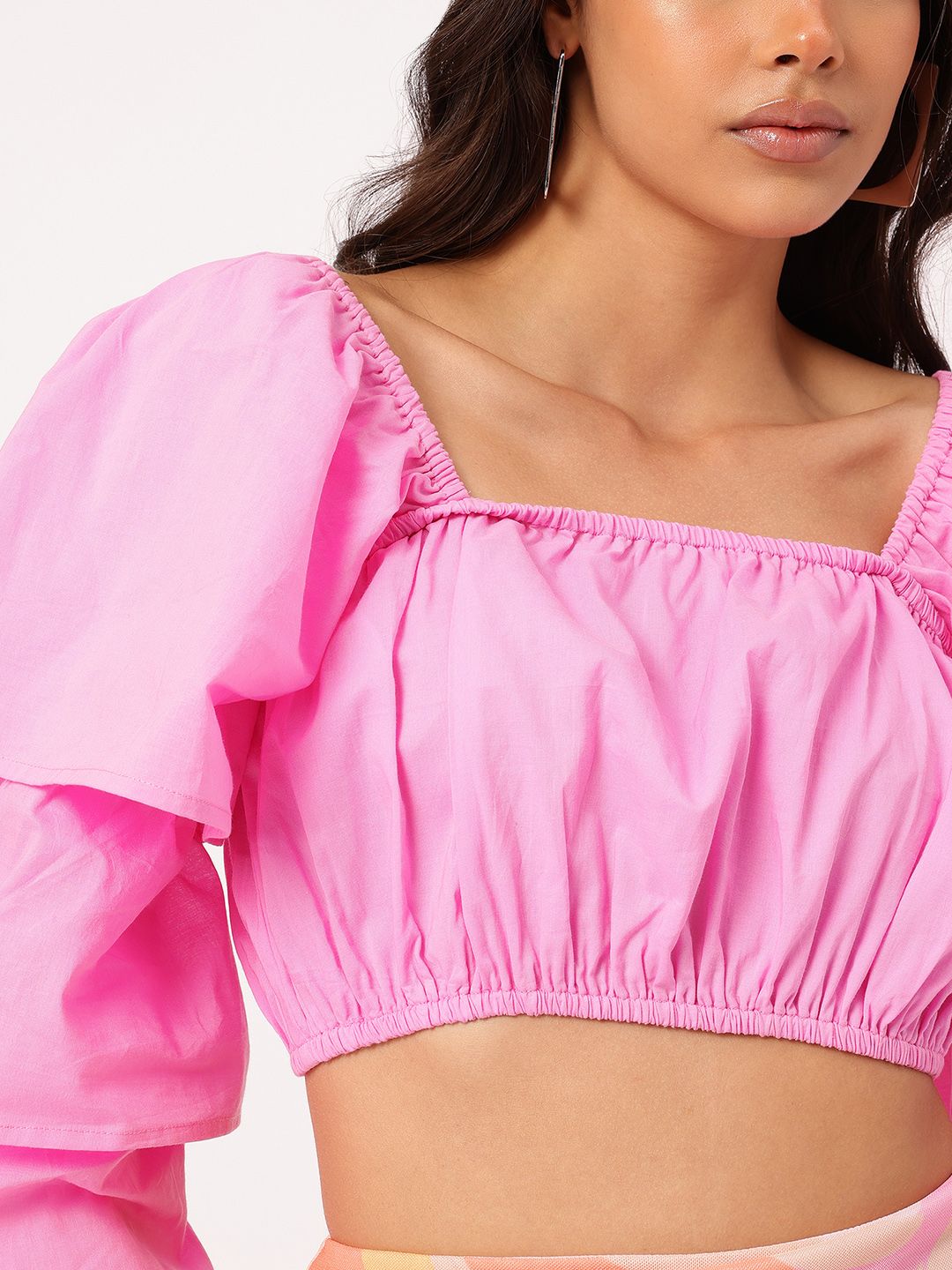 DressBerry Sugar Rush Layered Bell Sleeves Crop Top