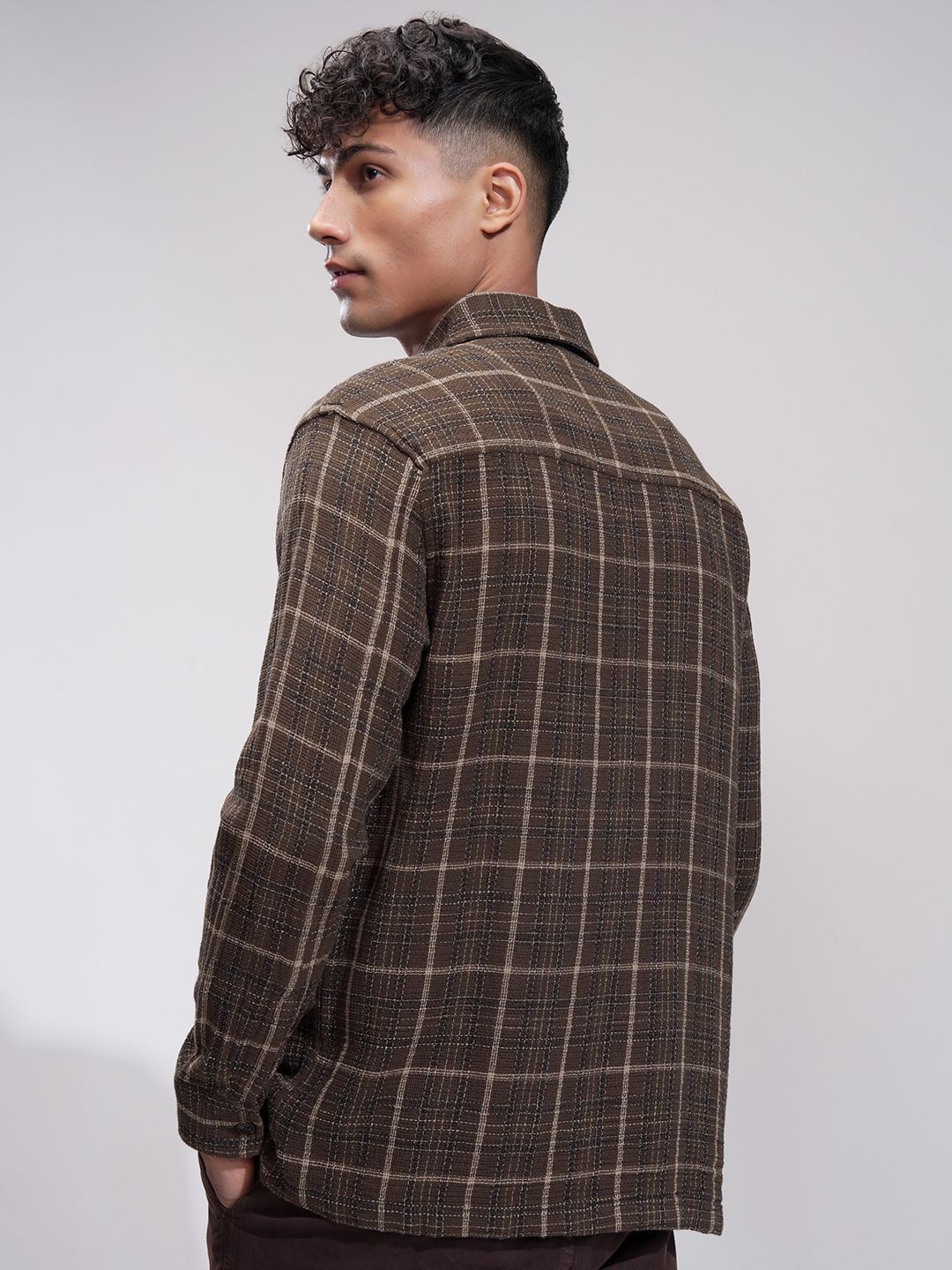 HIGHLANDER Men Comfort Opaque Checked Casual Shirt