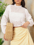 DressBerry Mixed Medley Schifffli Pure Cotton Ruffled Detail Top