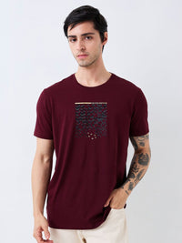 SPYKAR Men Graphic Printed Round Neck Cotton Slim Fit T-shirt