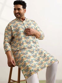 SOJANYA PLUS Men Floral Printed Regular Pure Cotton Kurta with Pyjamas
