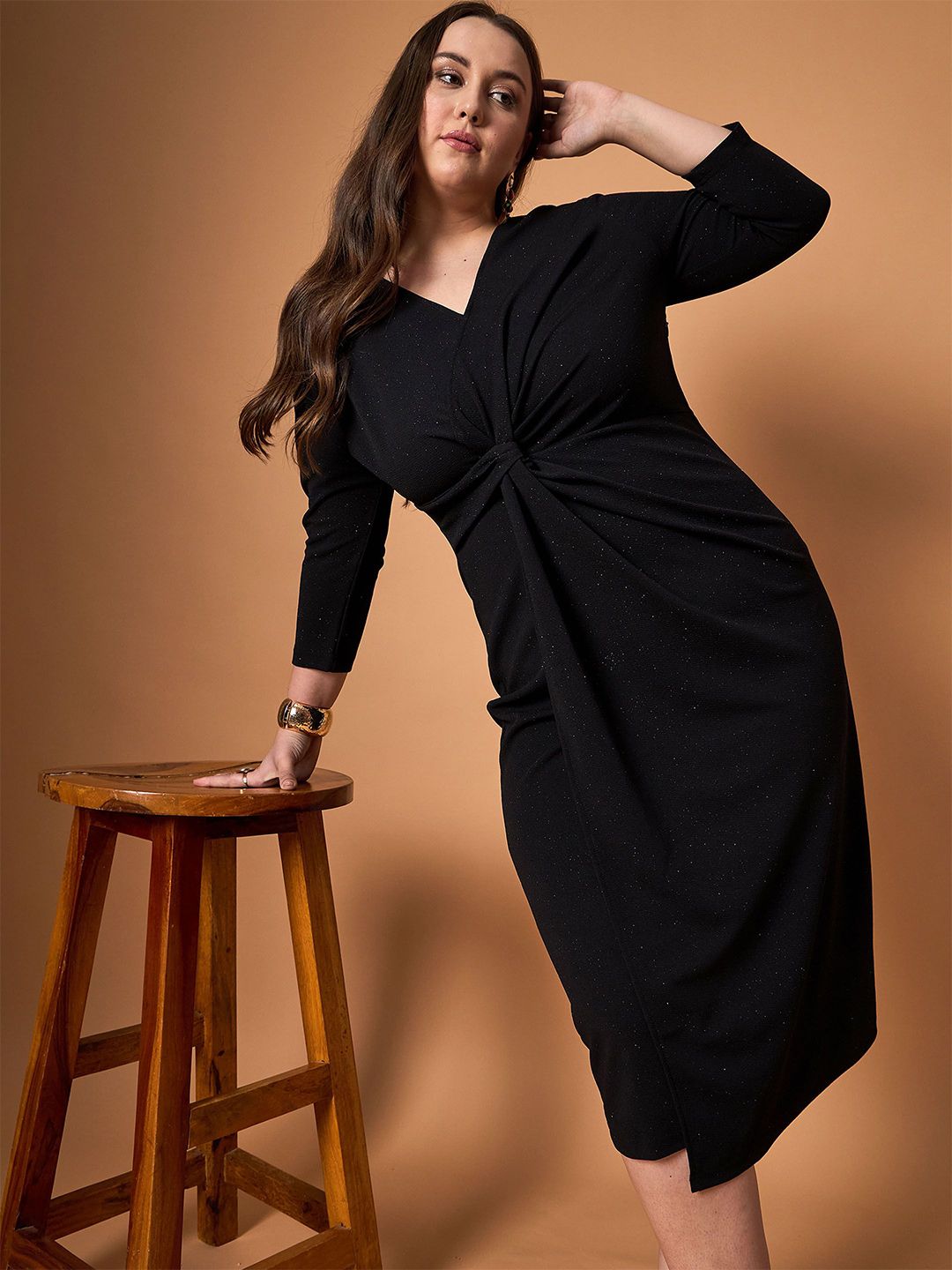 Gaun sassafras curve midi