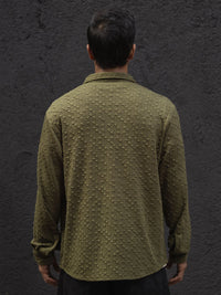 Powerlook Men Spread Collar Textured Relaxed Fit Casual Shirt