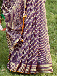 Saree mall Striped Poly Chiffon Sarees