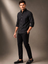 ADRO Men Standard Micro Checks Checked Semiformal Shirt