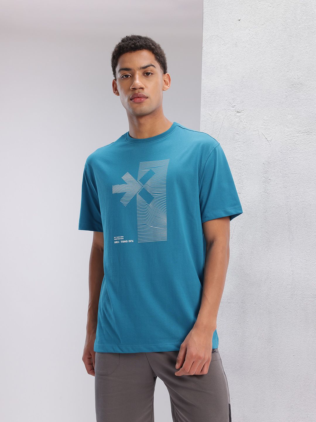 HRX by Hrithik Roshan Brand Logo Print Training T-shirt