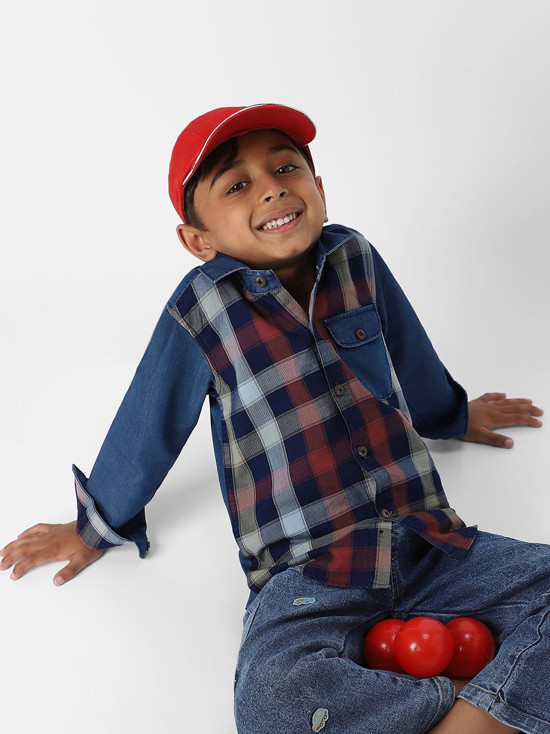 Nauti Nati Boys Standard Tartan Checks Opaque Checked Casual Shirt