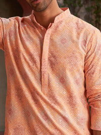 JOMPERS Geometric Collar Mandarin Collar Work Straight Kurta Lurus