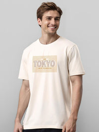 ADRO Typography Printed Round Neck Cotton T-shirt