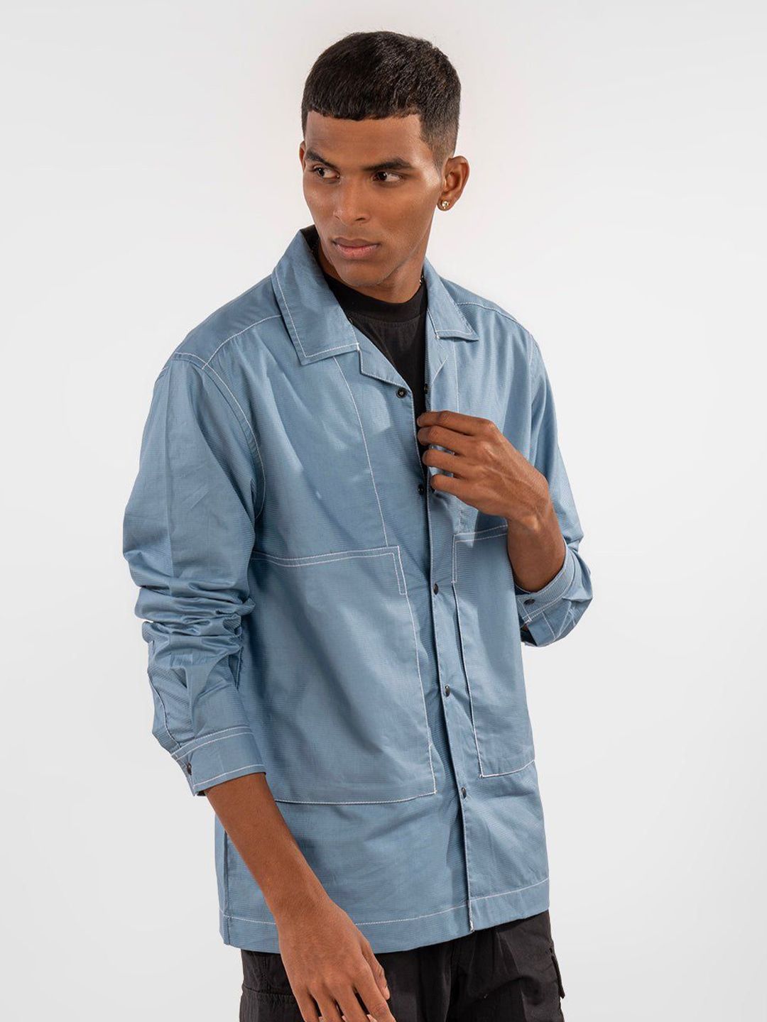Eszett Cuban Collar Cotton Casual Shirt