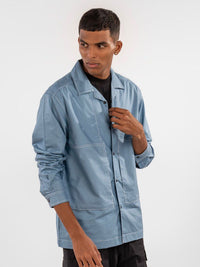 Eszett Cuban Collar Cotton Casual Shirt