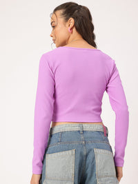 DressBerry Aesthetic Avenue Square Neck Ribbed Crop Top