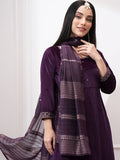 Vishudh Women Ethnic Motifs Embroidered Regular Kurta with Trousers & With Dupatta