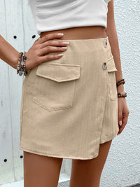 DressBerry Women Textured Wrap Mini Skort