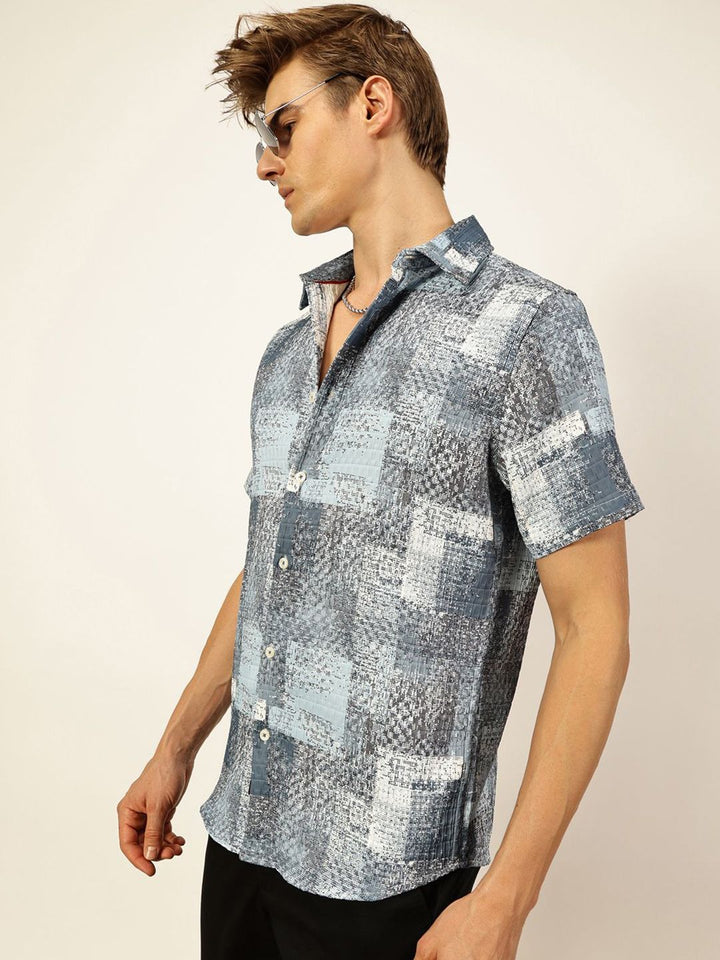 Thomas Scott Men Premium Slim Fit Opaque Printed Casual Shirt